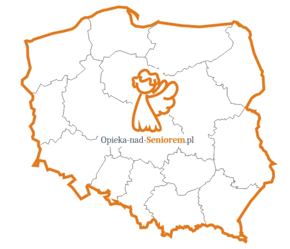 Mapa Polski z zasięgiem opieki
